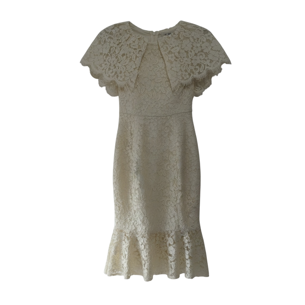 Preloved White Gina Bacconi Dress, Size 10