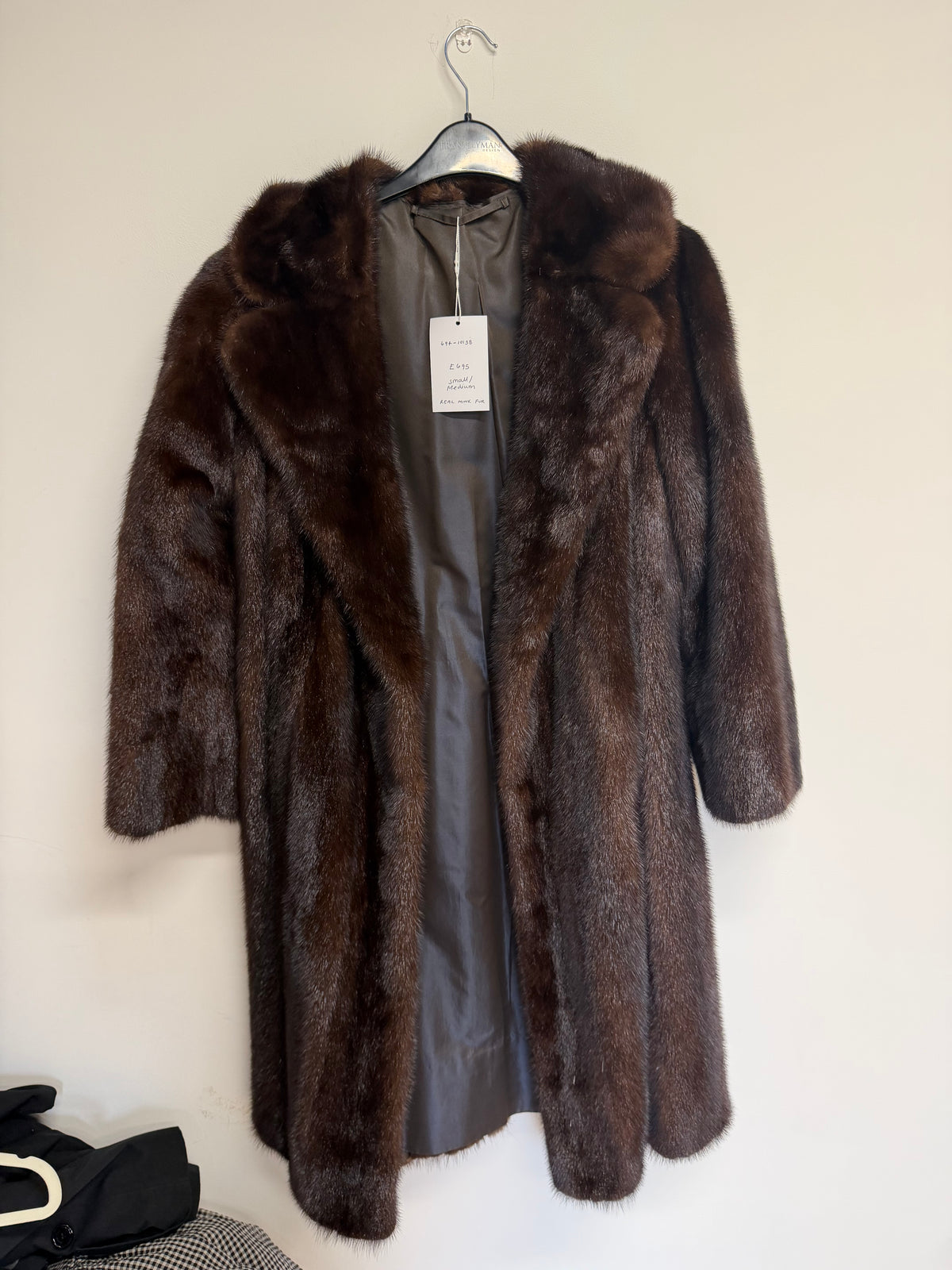 Preloved Mink Fur Coat Small / Medium Dark Brown