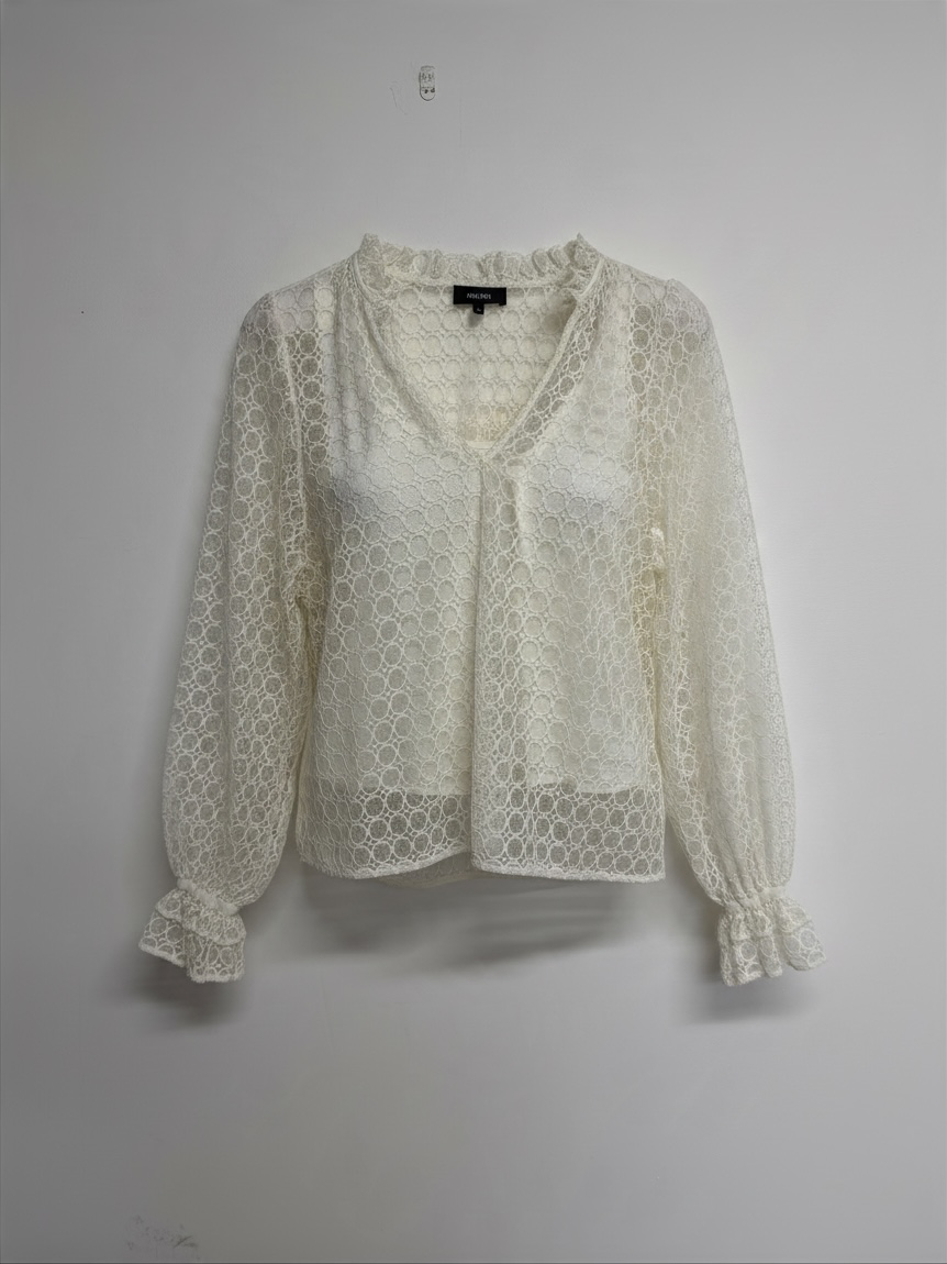Preloved ME + EM Blouse Size 12 White/Cream