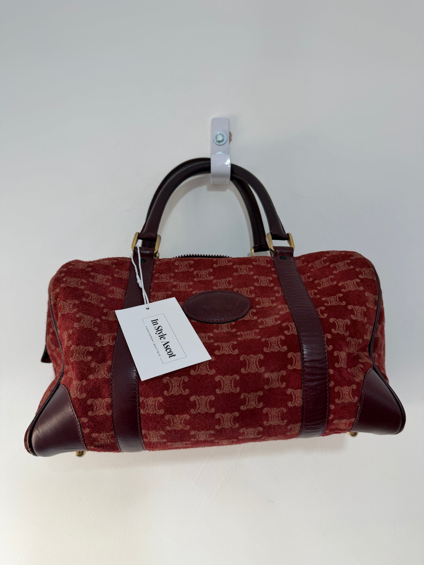 Pre-owned burgandy Celine paris Mini Boston speedy
