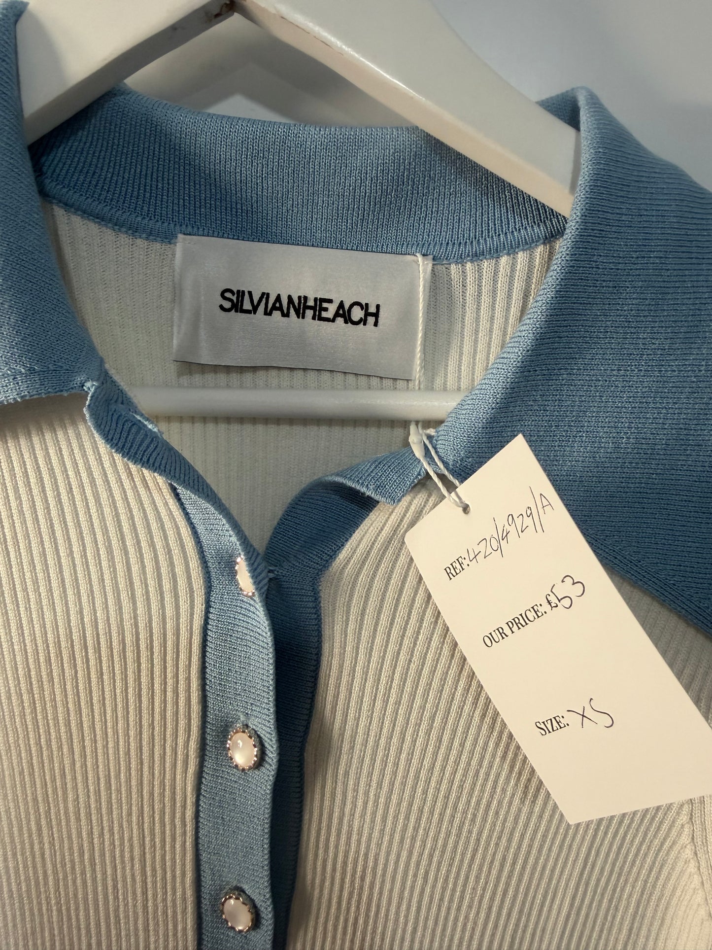 White and Blue Silvianheach Dress, Size XS