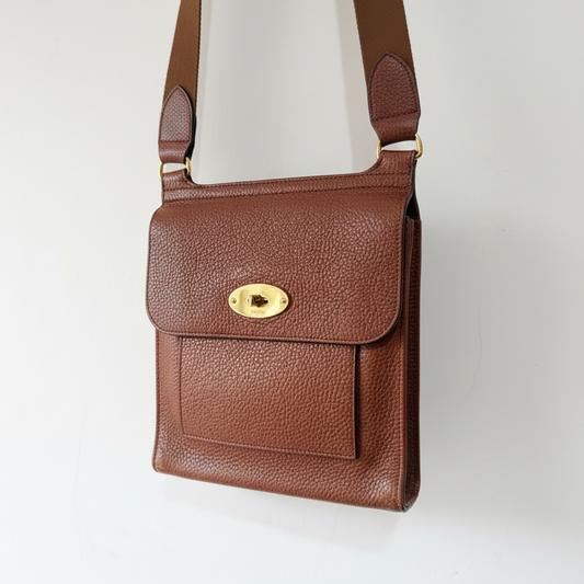 Preloved, Brown Tan Mulberry Anthony Bag, Small