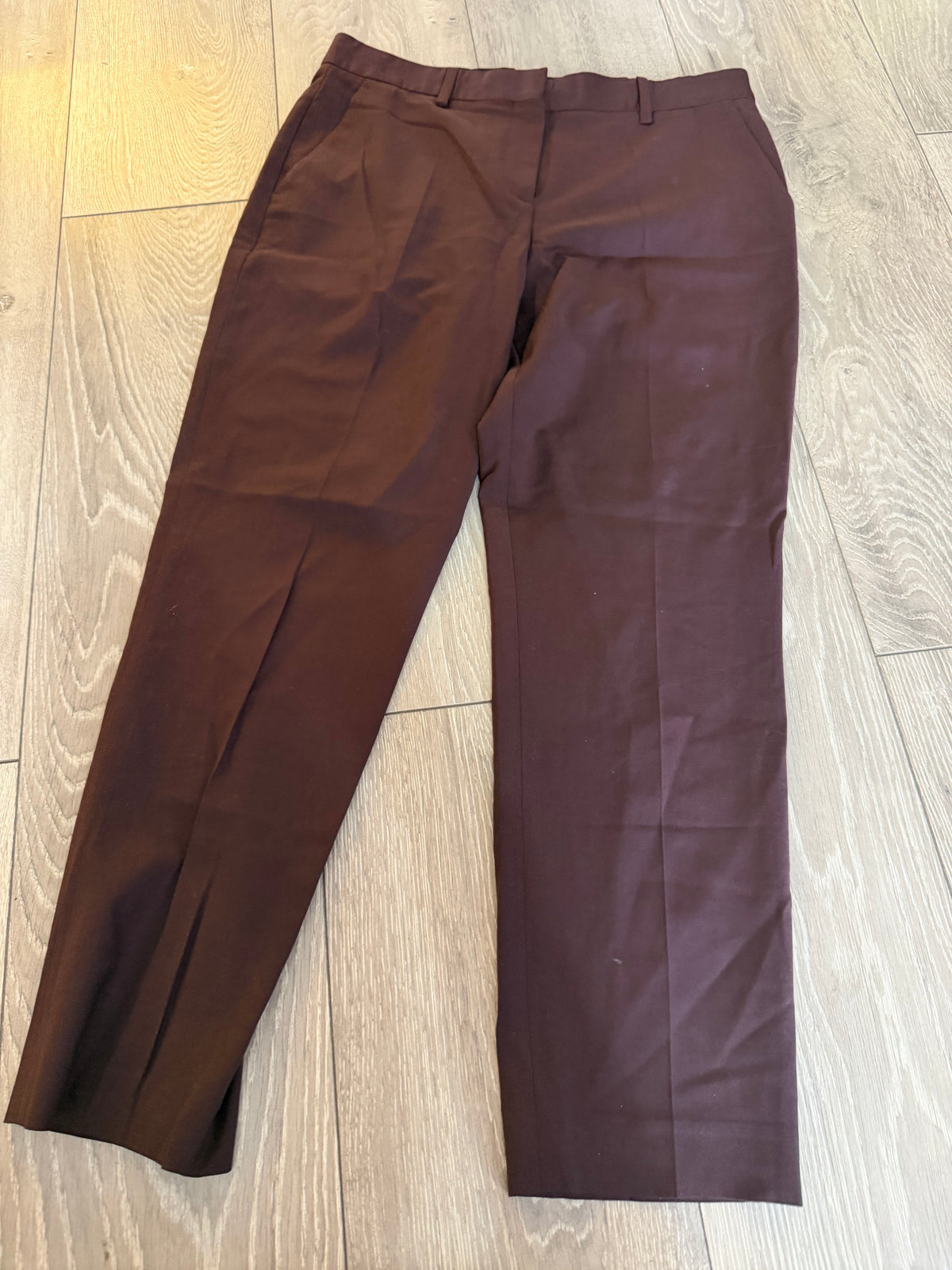 Preloved Theory Trousers Size 10 Burgundy