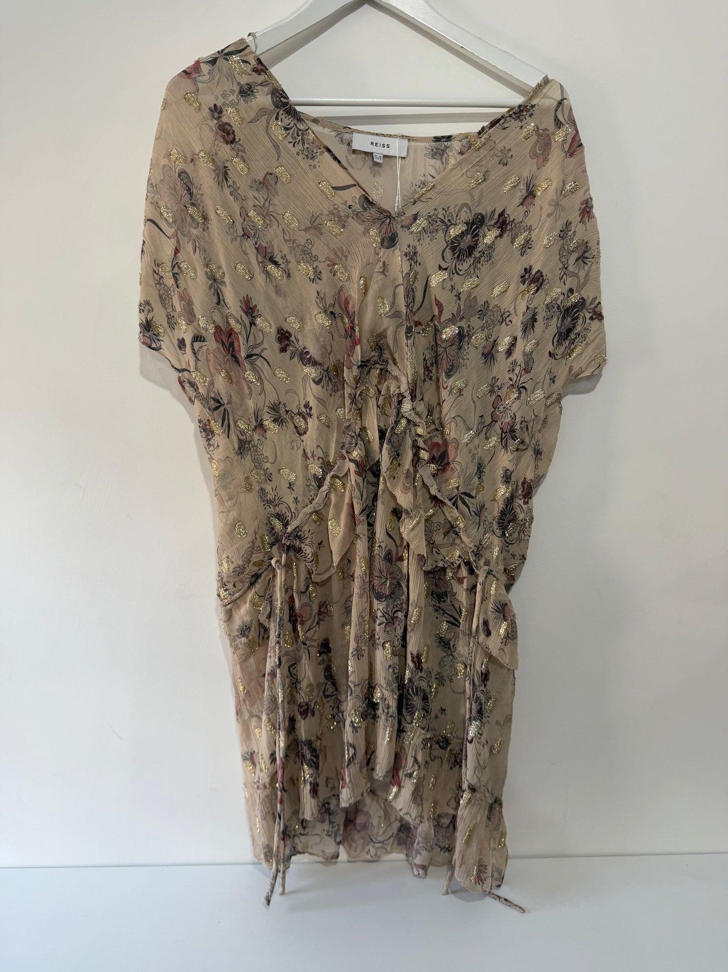 Pre Owned Taupe Paisley Reiss Dress, 12
