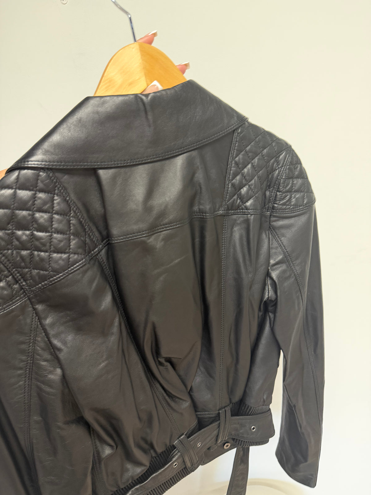 Preloved BNWT Burberry Leather Jacket Size 14 Black