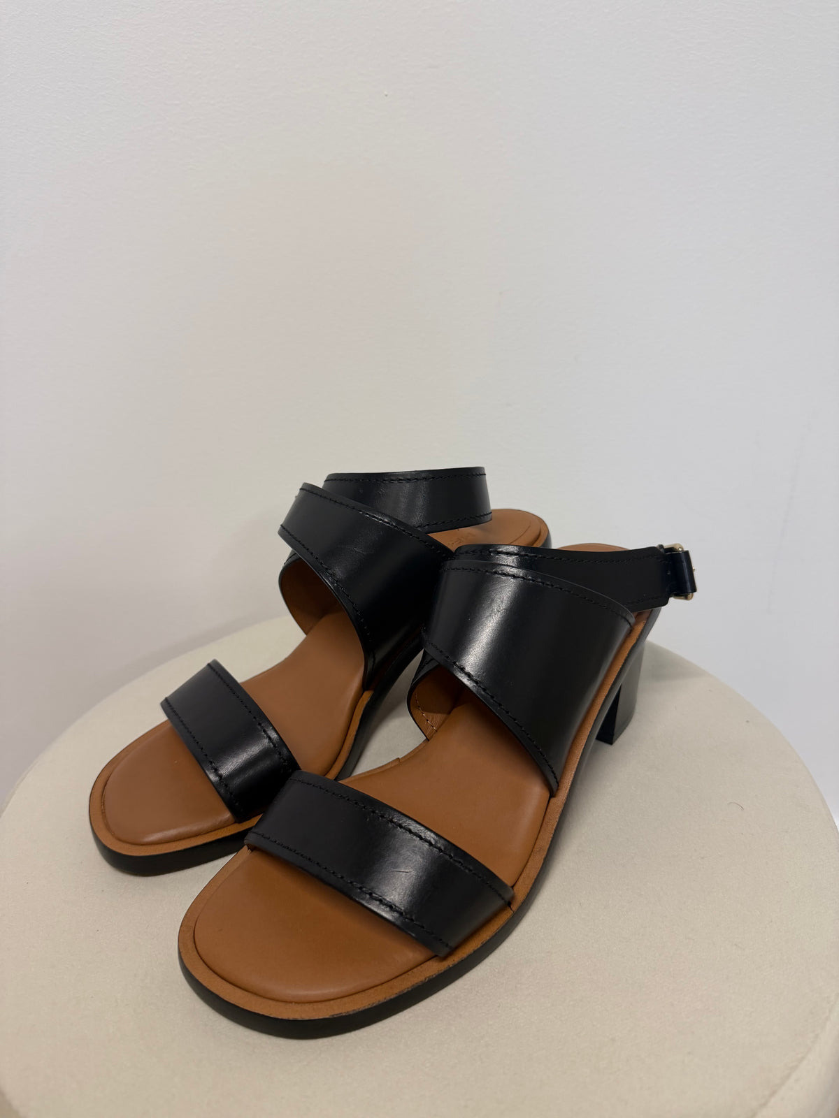 Preloved ME + EM Block Heels Size 38.5 - UK 5.5 Brown and Black