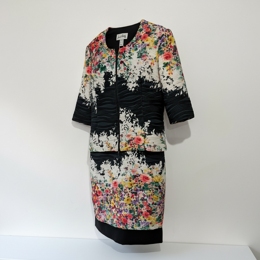 Preloved Floral Joseph Ribkoff Dress Set with Jacket, 14