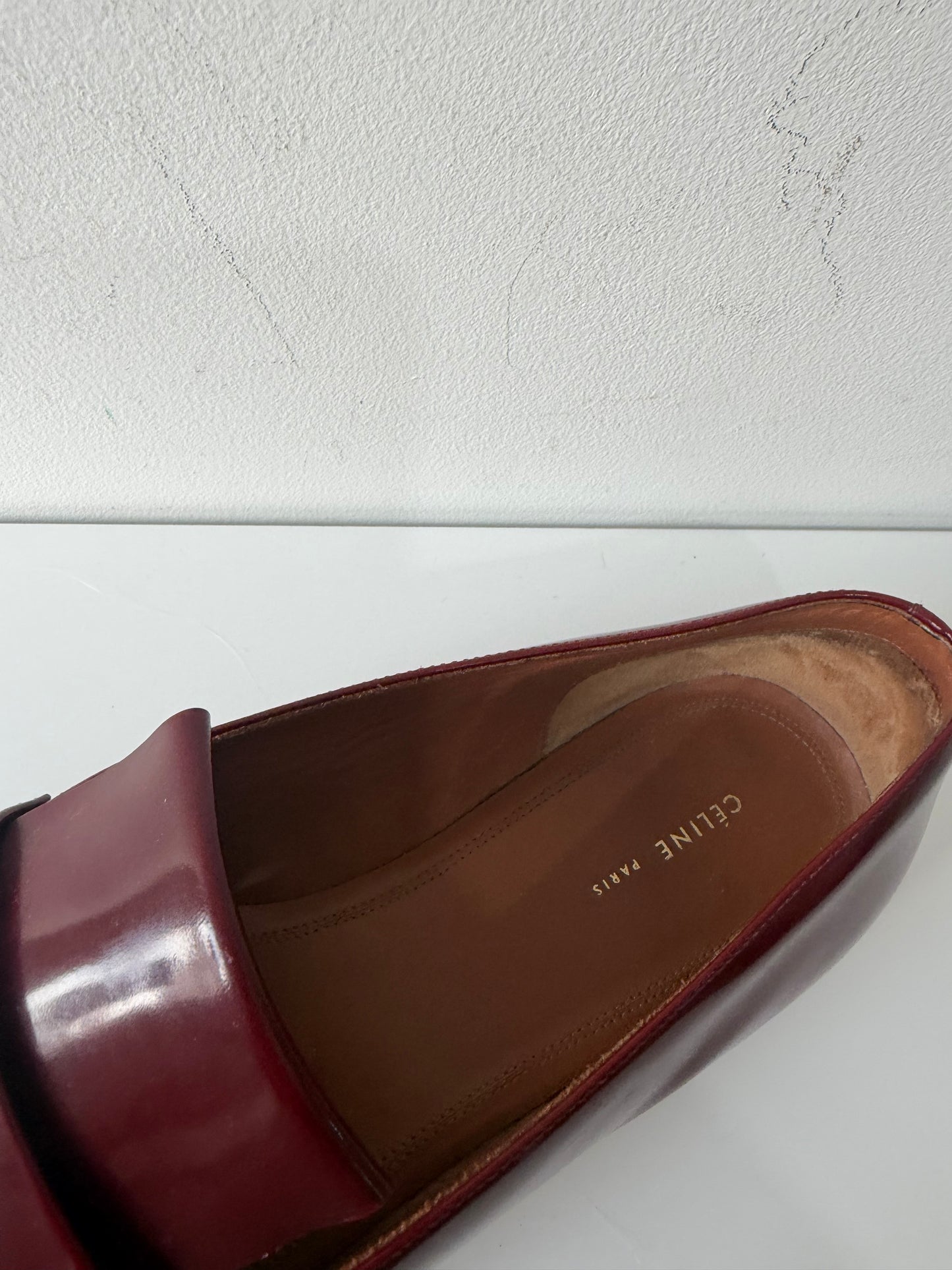Preloved, Burgundy Celine Loafers, Size 36 UK 3