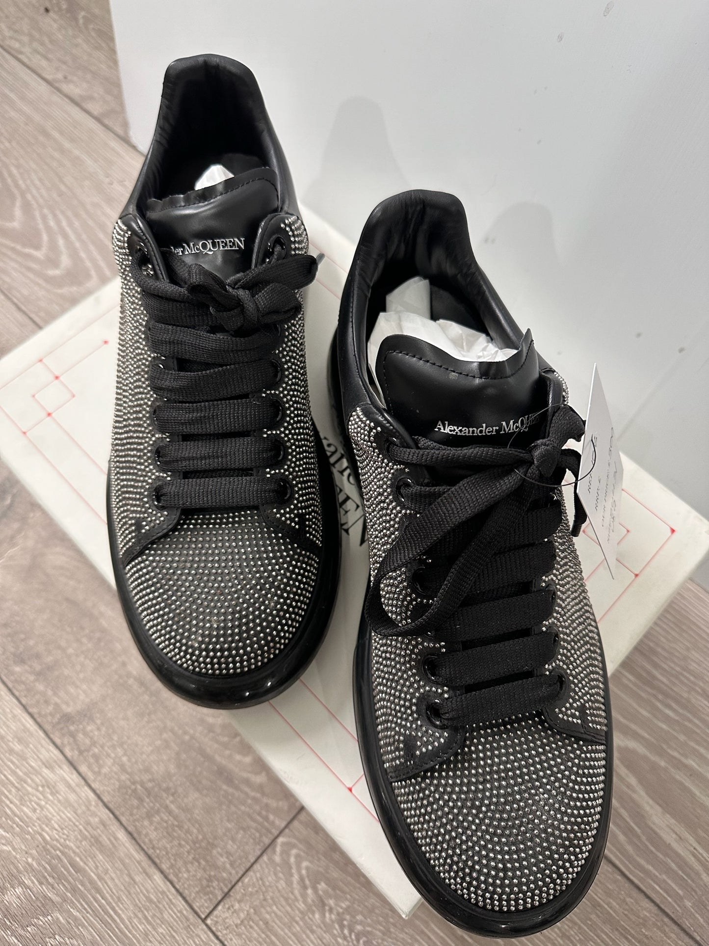 Black/Silver Alexander Mcqueen Trainers, Size 43