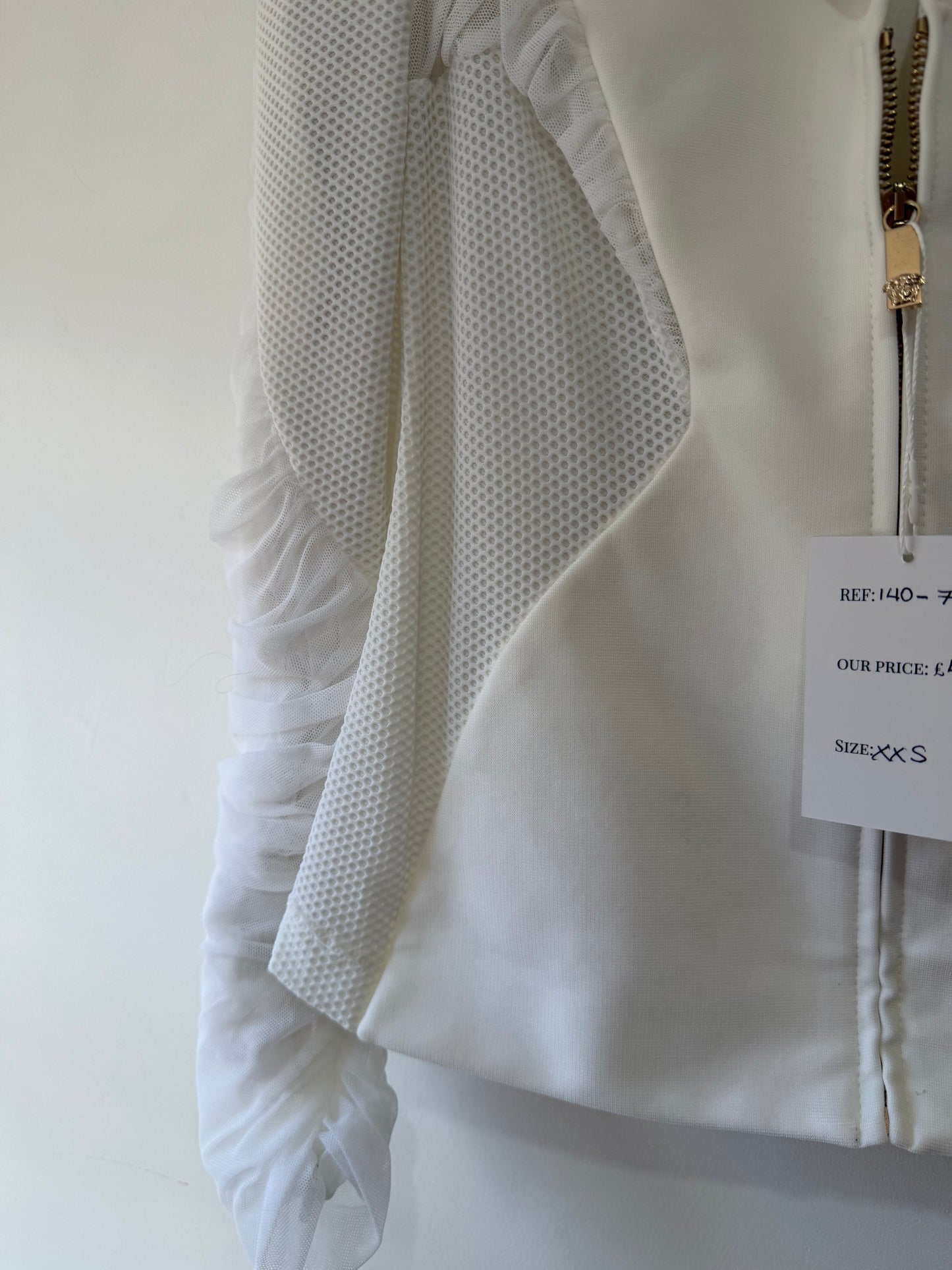 Preloved but NEW White Versace Blazer, Size XS/XXS (4-6)