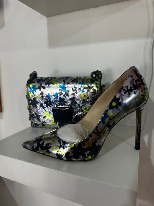 Floral Jimmy Choo Bag & Shoe Set, Size 6