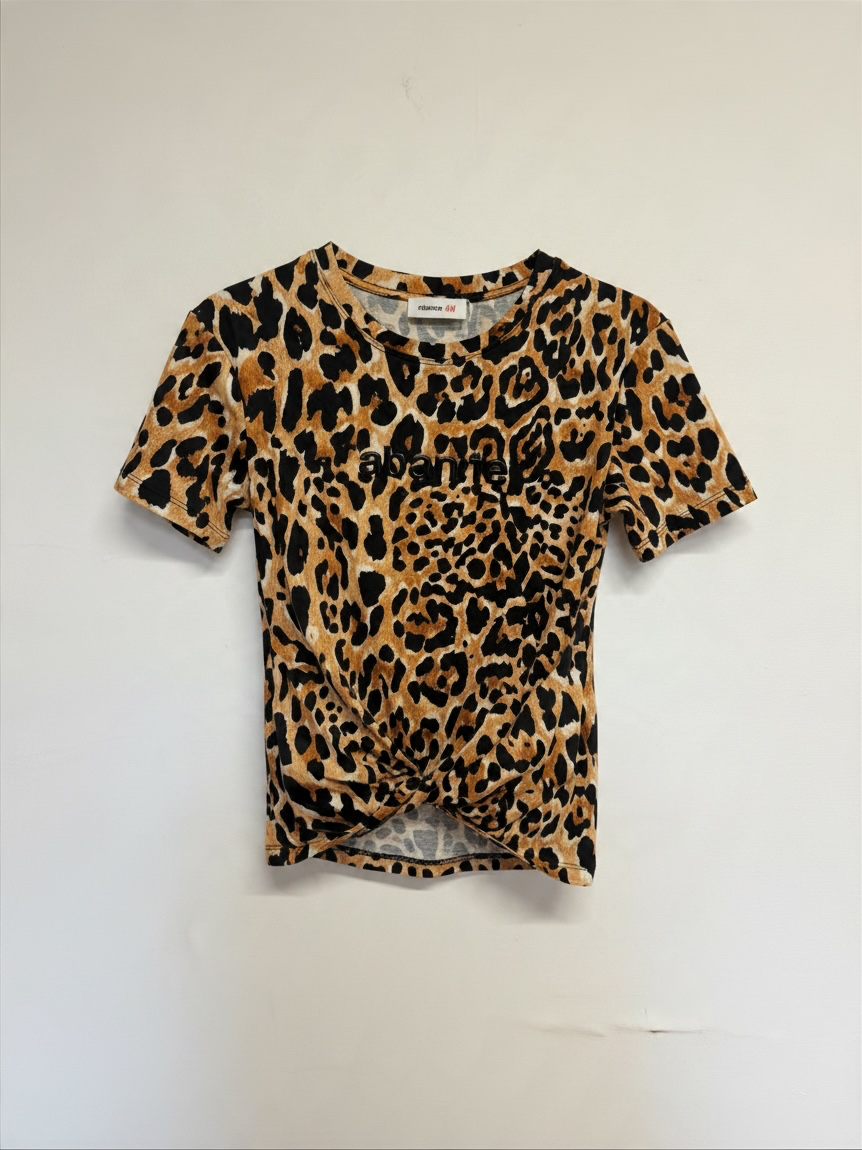 Preloved Rabanne x h&m Tshirt XS Leopard Print