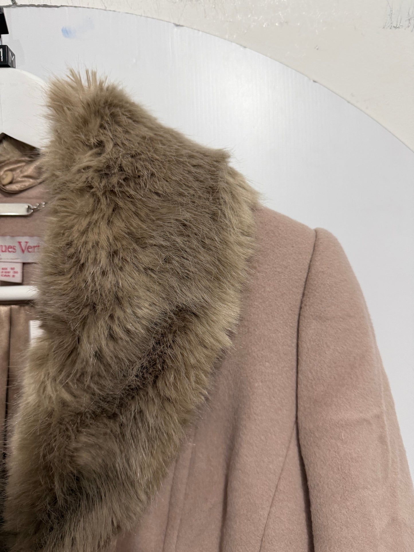 Dusky Pink Jacques Vert Wool and Cashmere Coat, Size 10