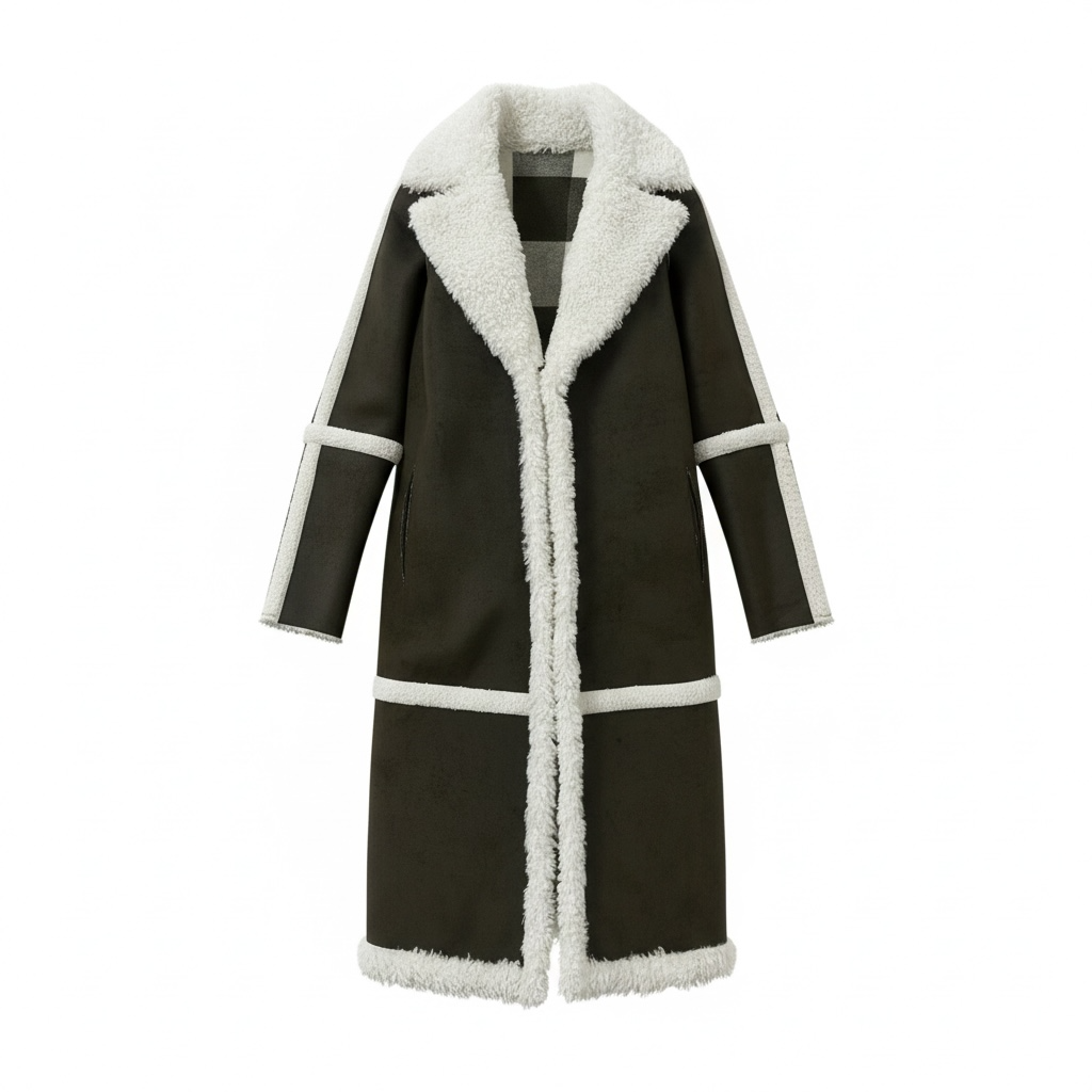 Pre-owned reversible cream and gree Beaumont Long jacket, Size 10