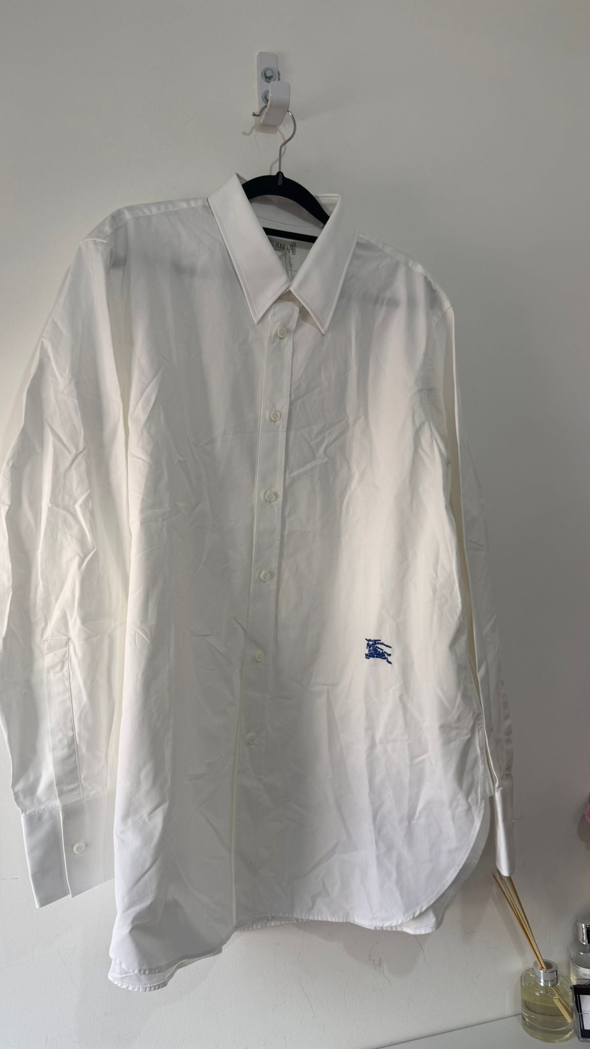 Preloved White Burberry Shirt Brand New, Size 42 Mens Large
