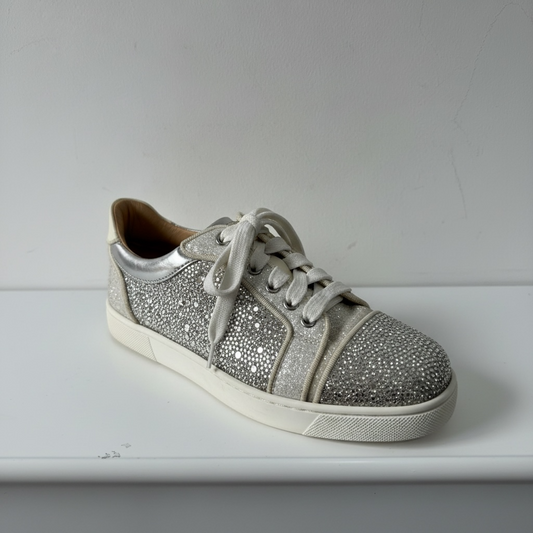 Preloved, Silver Christian Louboutin Trainers, Size 36.5 - UK 3.5