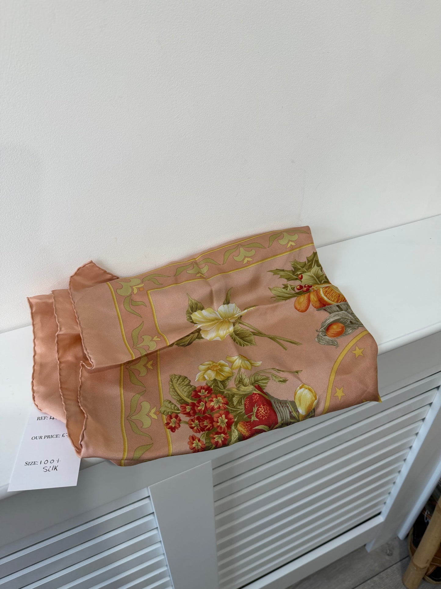 Pre-owned, Peach Salvatore Ferragamo Silk Scarf