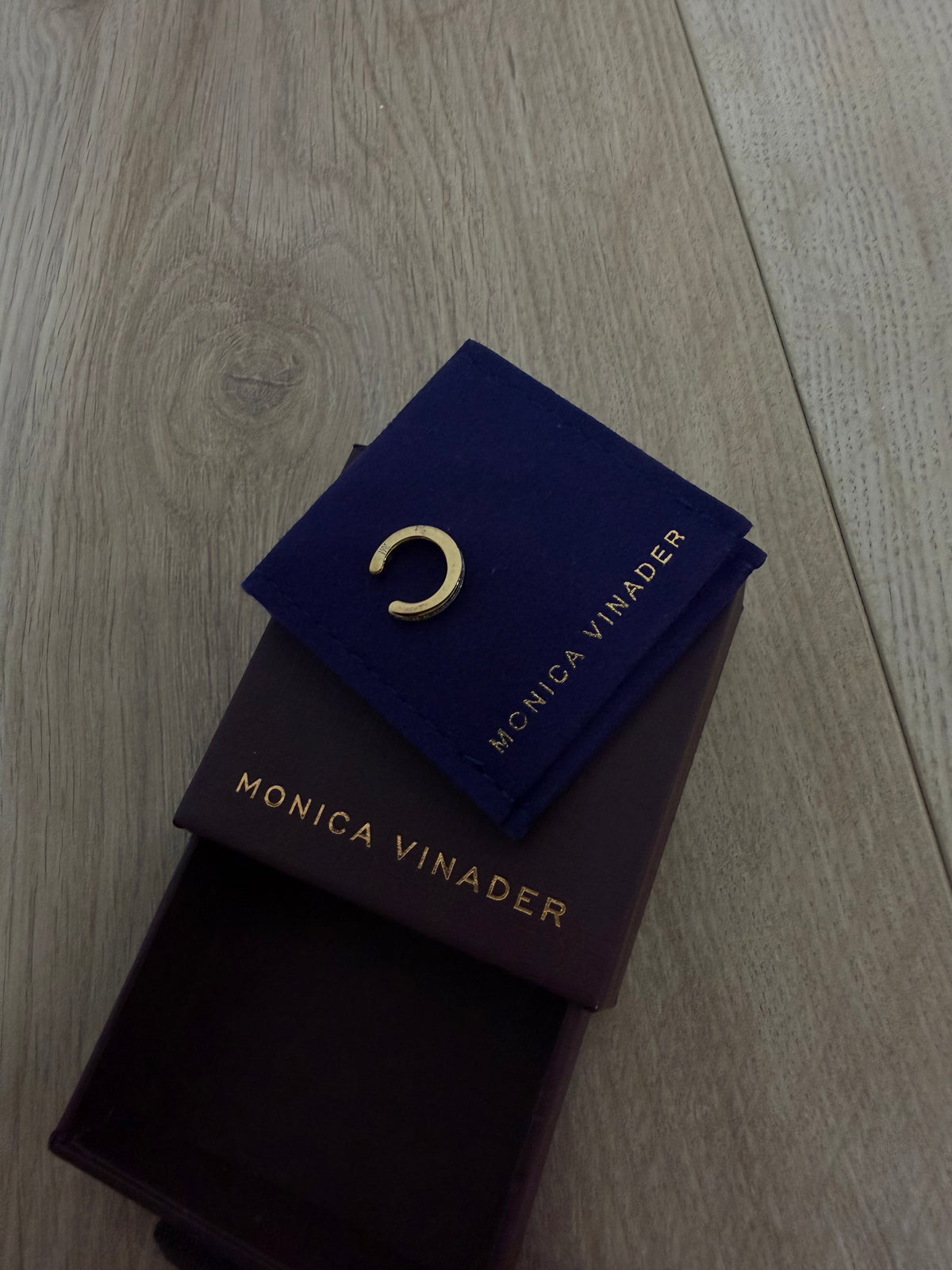 Preloved Monica Vinader Jewellery - Earring Gold, with silver diamonds