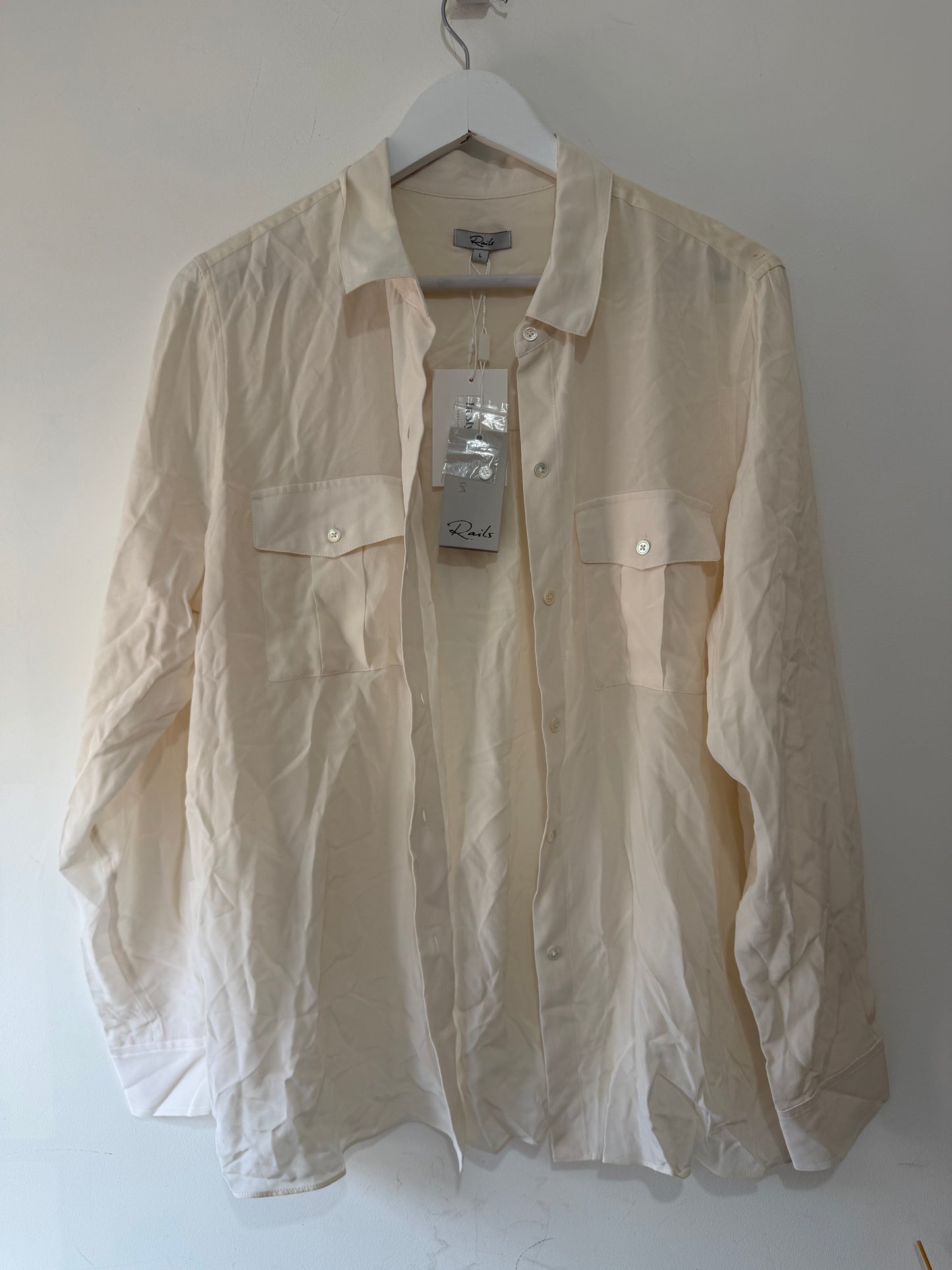 Preloved BRAND NEW Cream Rails Blouse, Size L