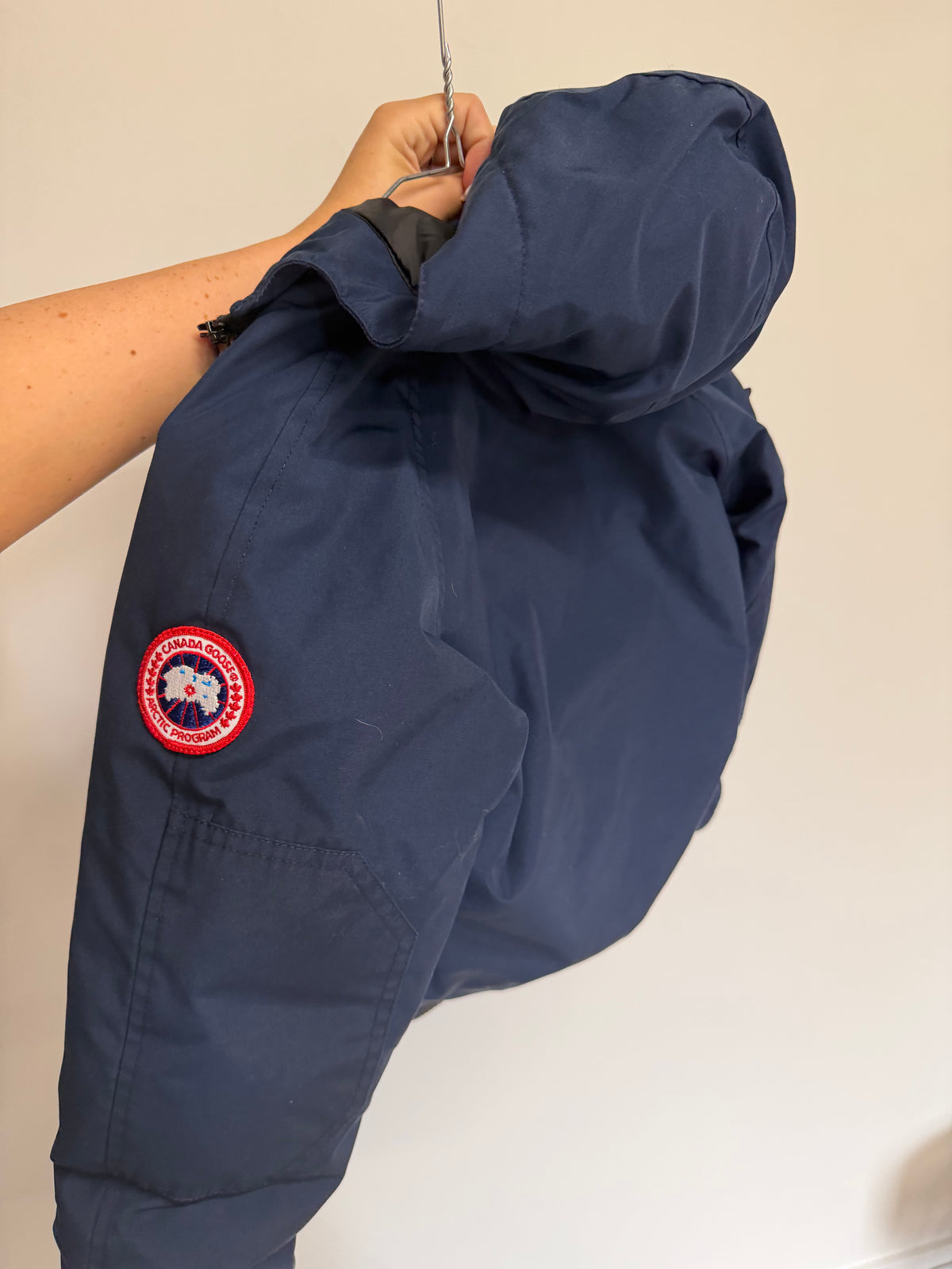 Preloved Canada Goose Bomber Kids Coat Age 7-8 Navy