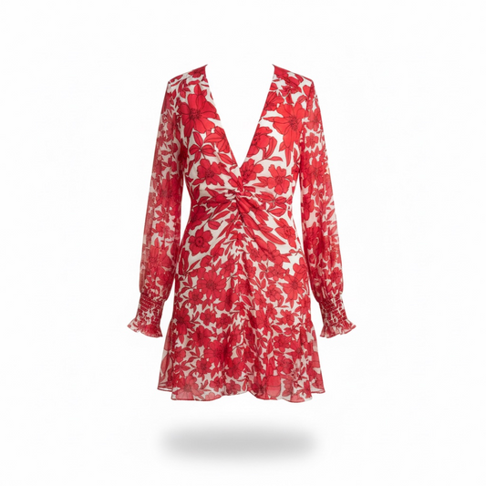 Red floral Reiss Playsuit, Uk 12