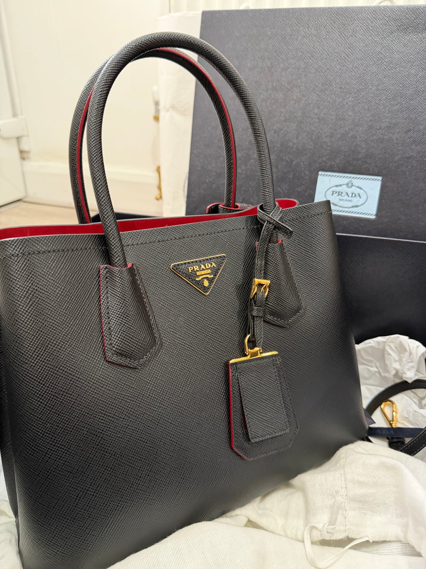 Pre-owned Small Prada Galleria Saffiano leather bag, Immaculate/New