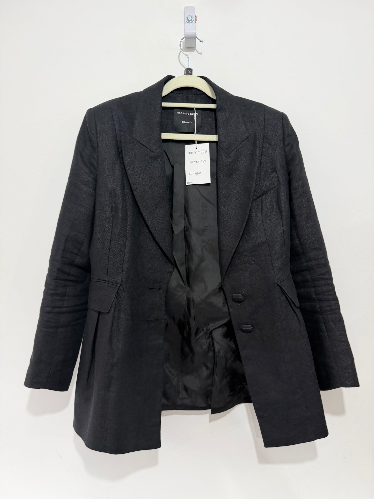 Pre-owned, Black Massimo Dutti Blazer Jacket, Small