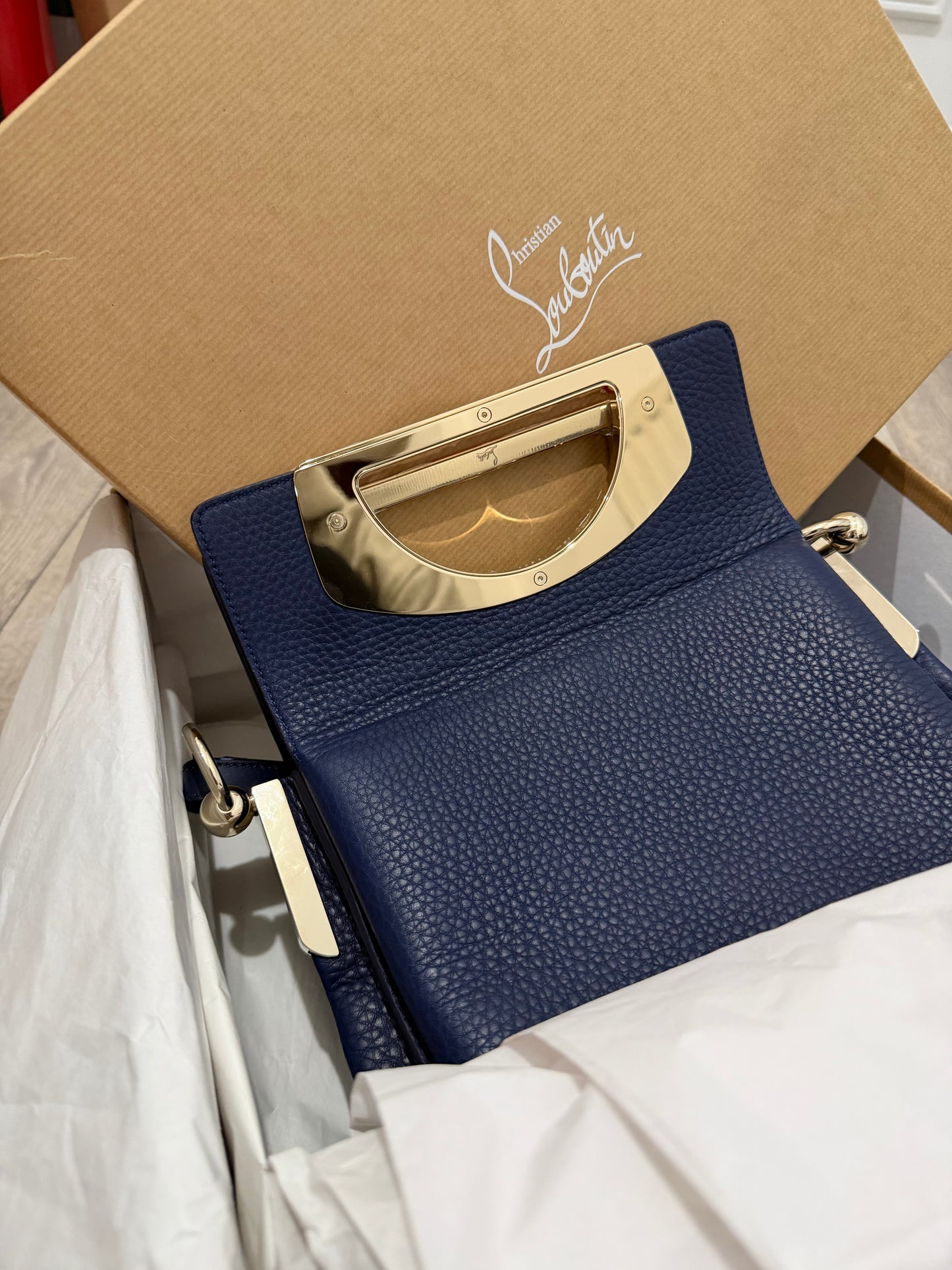 Navy Christian Louboutin Passage Messenger Bag, Brand New, Boxed