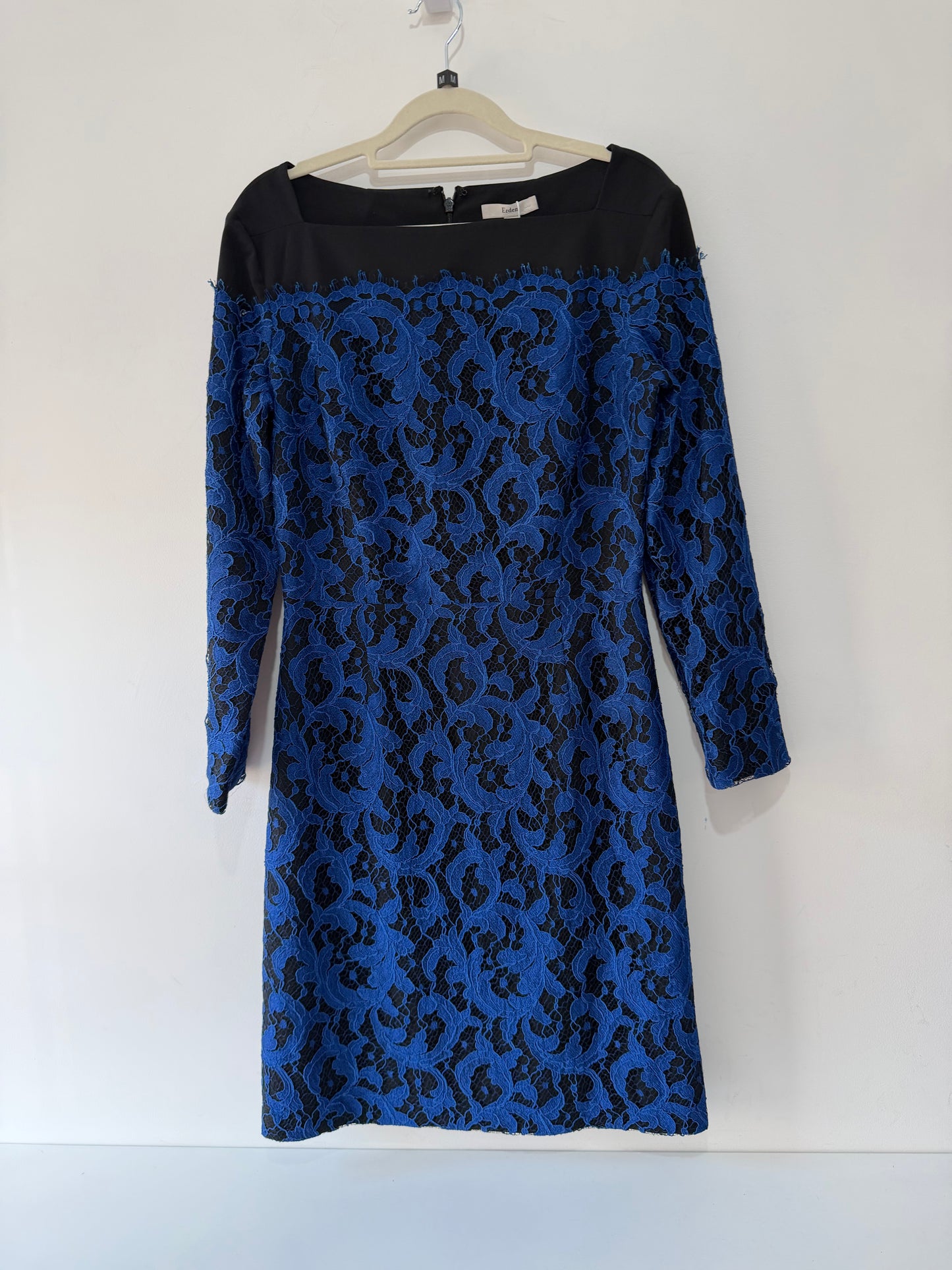 Pre-owned Blue/Black Erdem Dress, Size 12