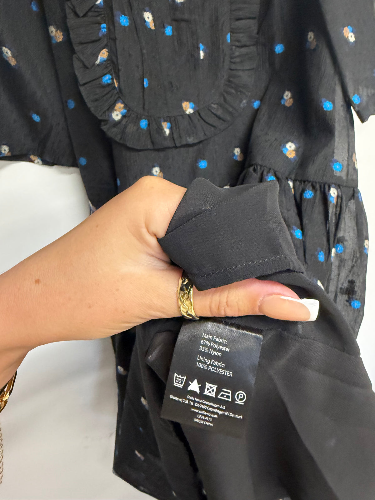 Preloved Stella Nova Dress 36 Black Floral