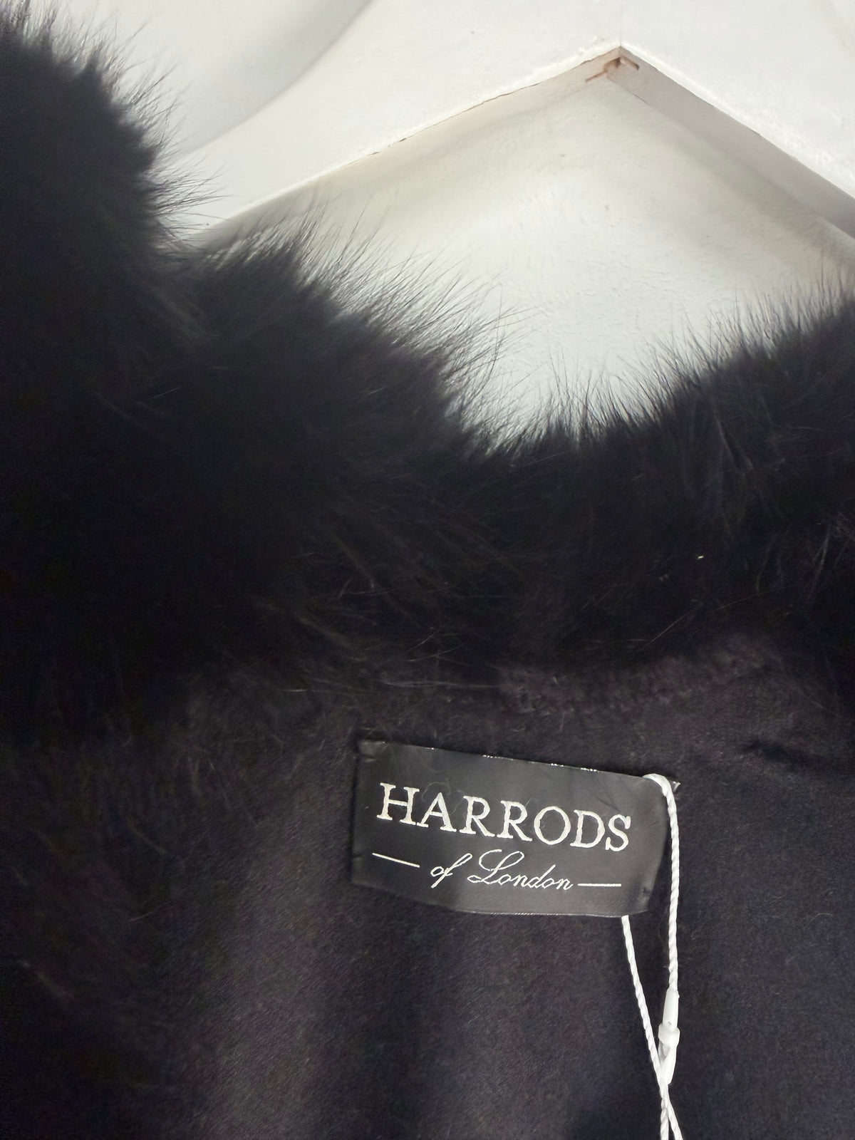 Preloved Harrods Fur Cape Poncho One Size Black