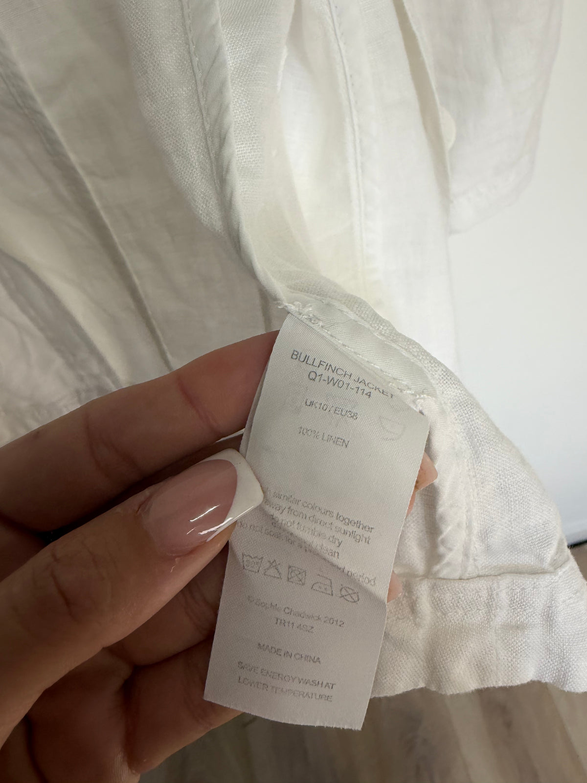 Preloved Saltwash Linen Jacket Size 10 White