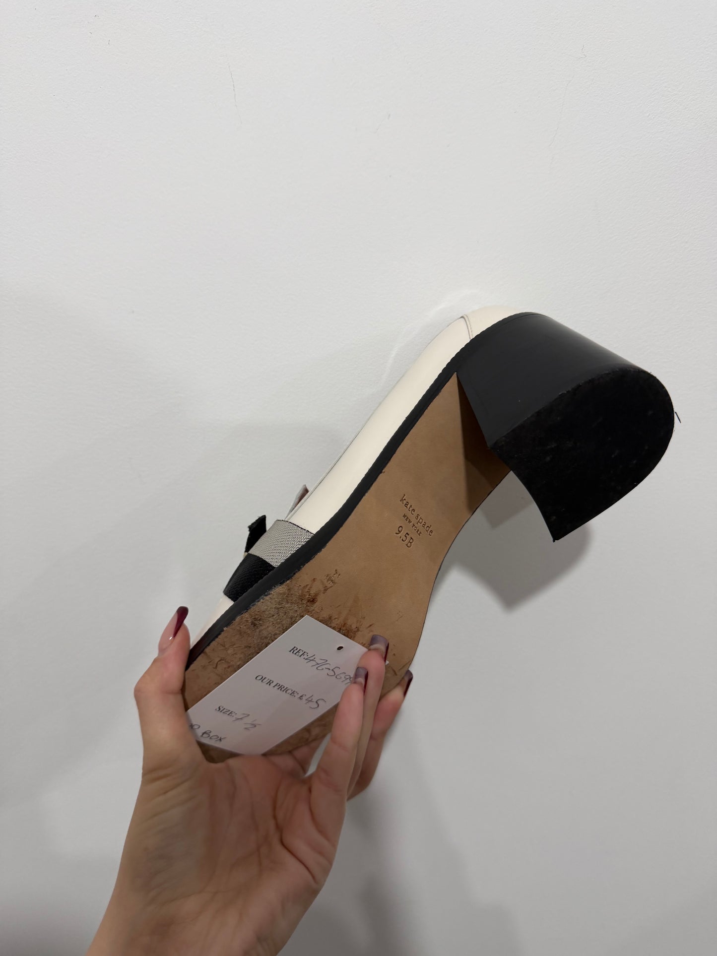 cream Kate Spade loafer Heels, Size 7.5