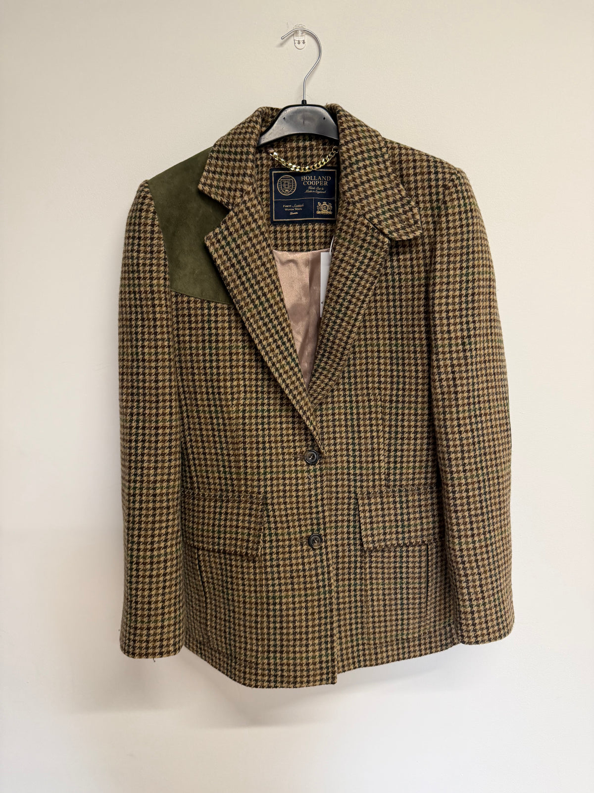 Preloved Holland Cooper Blazer, Size 10 Brown Houndstooth