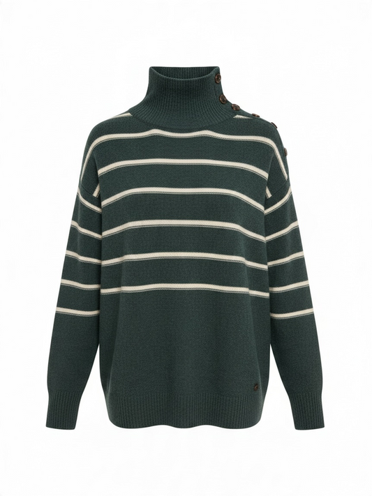 Preloved Beta Studios Jumper Small Green and White Stripe