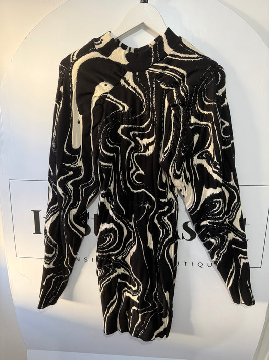 black & cream Rotate by Birger Chistensen Dress, Small