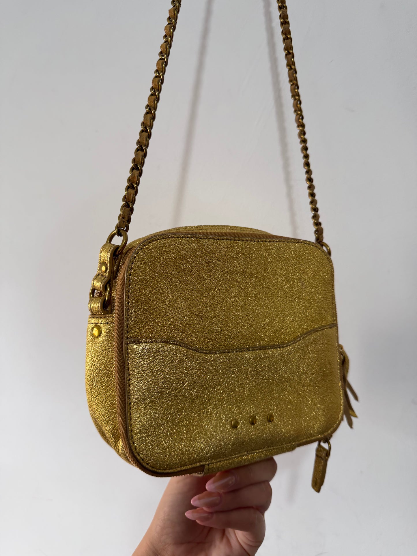 Preloved Jerome Dreyfuss Crossbody Bag Gold