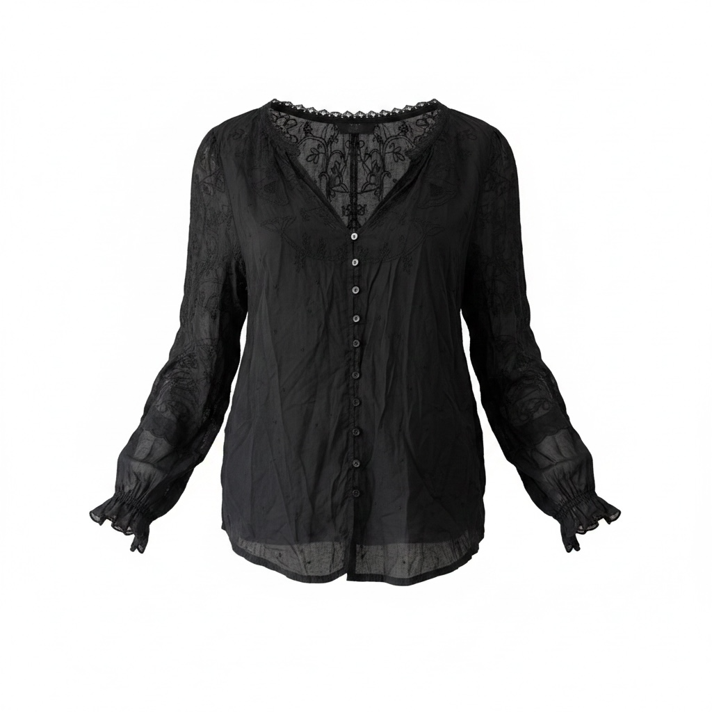 Preloved Black Velvet by Graham & Spencer Blouse, Size L