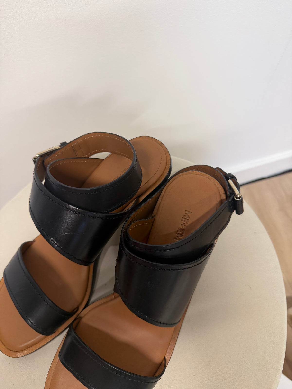 Preloved ME + EM Block Heels Size 38.5 - UK 5.5 Brown and Black