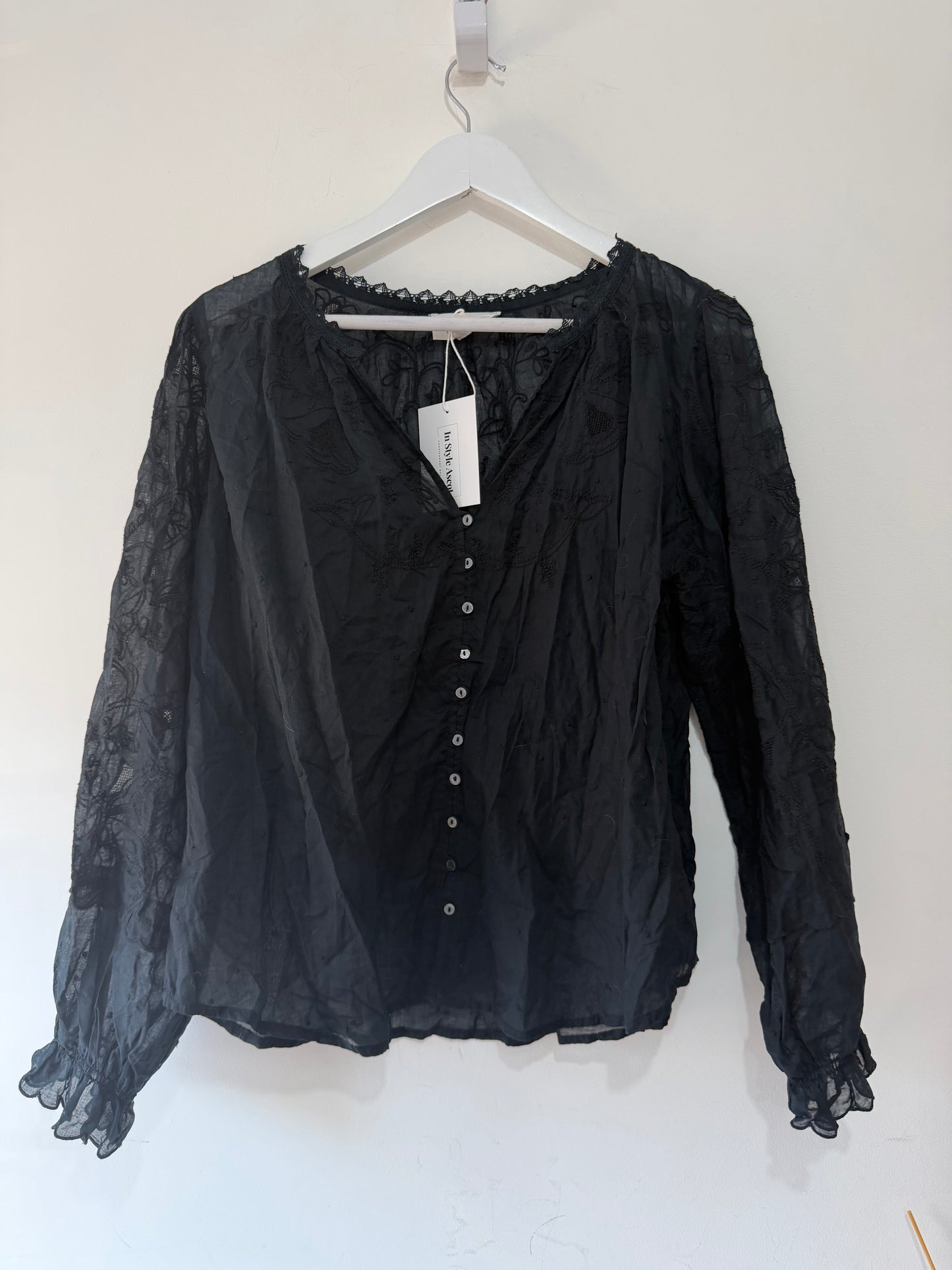 Preloved Black Velvet by Graham & Spencer Blouse, Size L