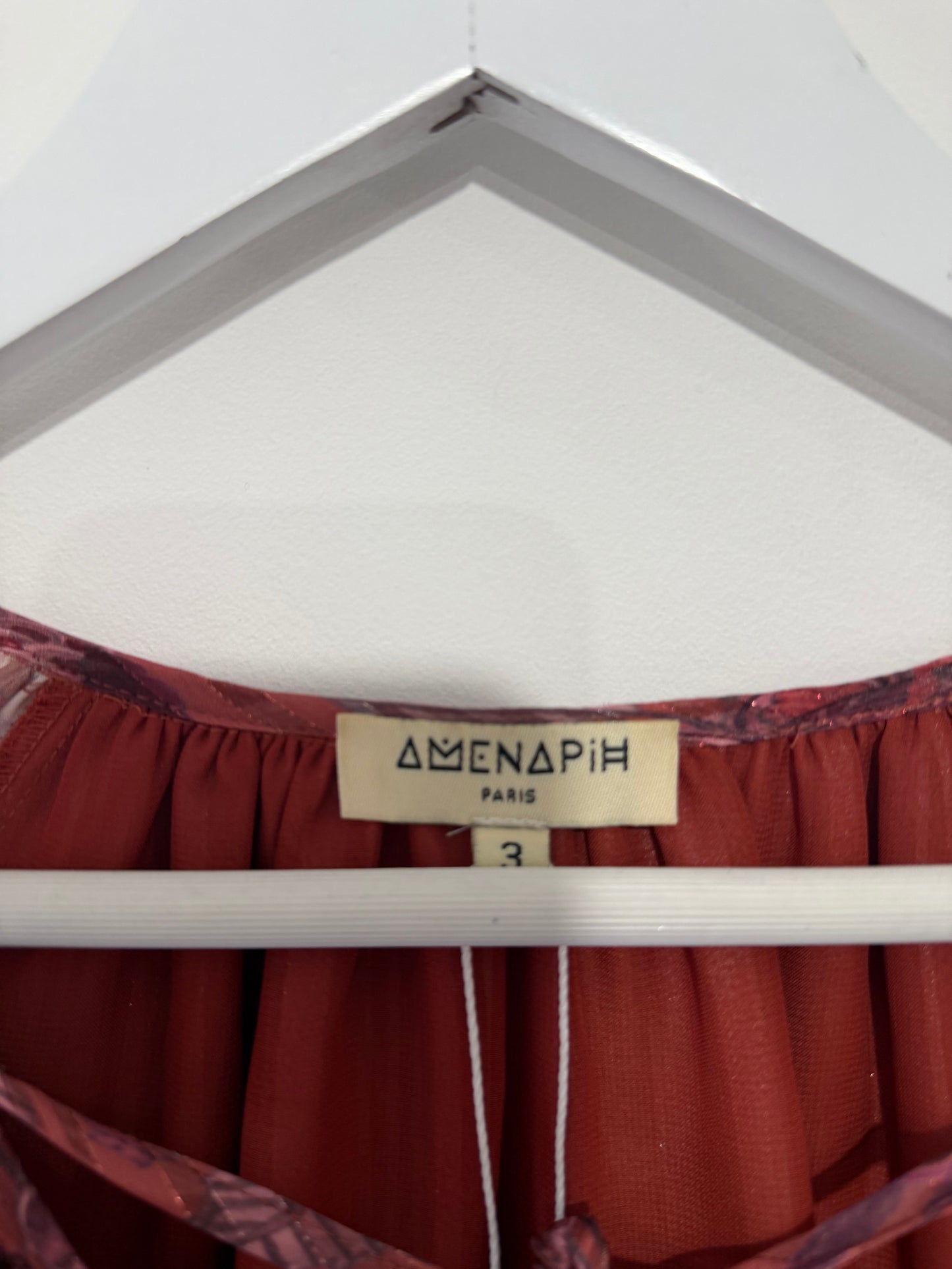 Pre Owned Red Floral Amenapih Dress, Medium