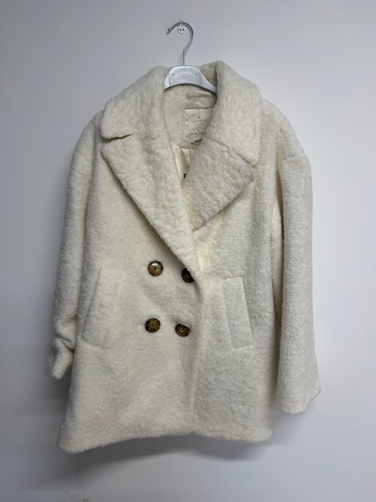 Preloved BNWT Kate Spade Coat Size XS Fits a 10 Cream