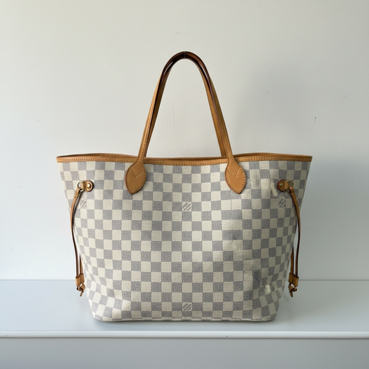 Preloved Louis Vuitton bag Neverfull MM Damier Azur - Brand New