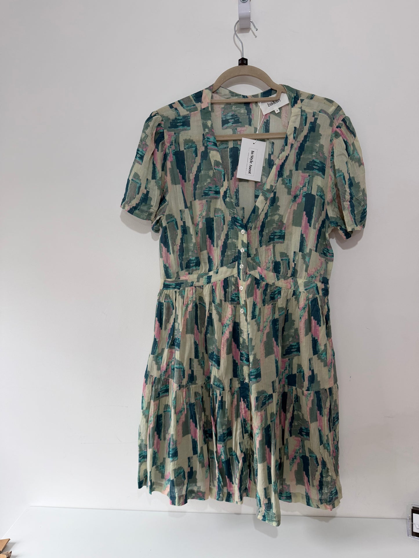 Preloved Blue Pink Ba&sh Dress, Size 3 (UK 12)