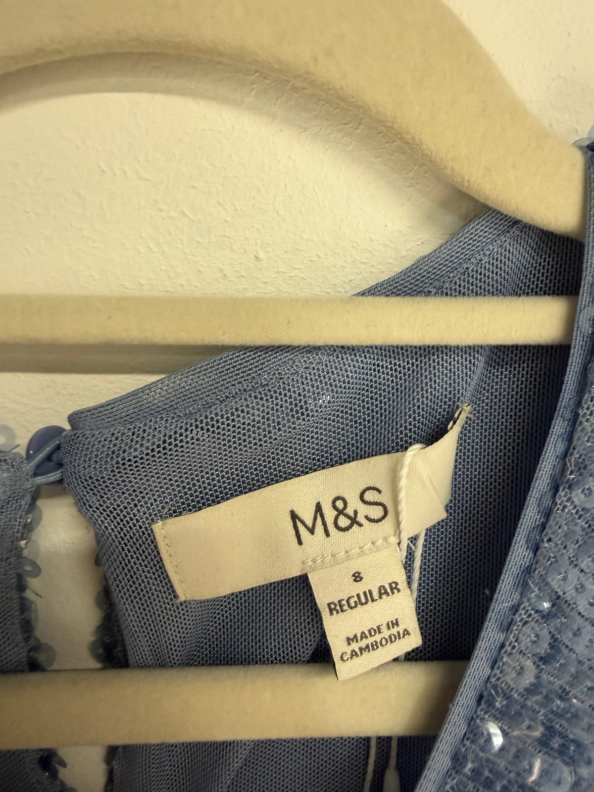Preloved M&S Top, Size 8 Blue