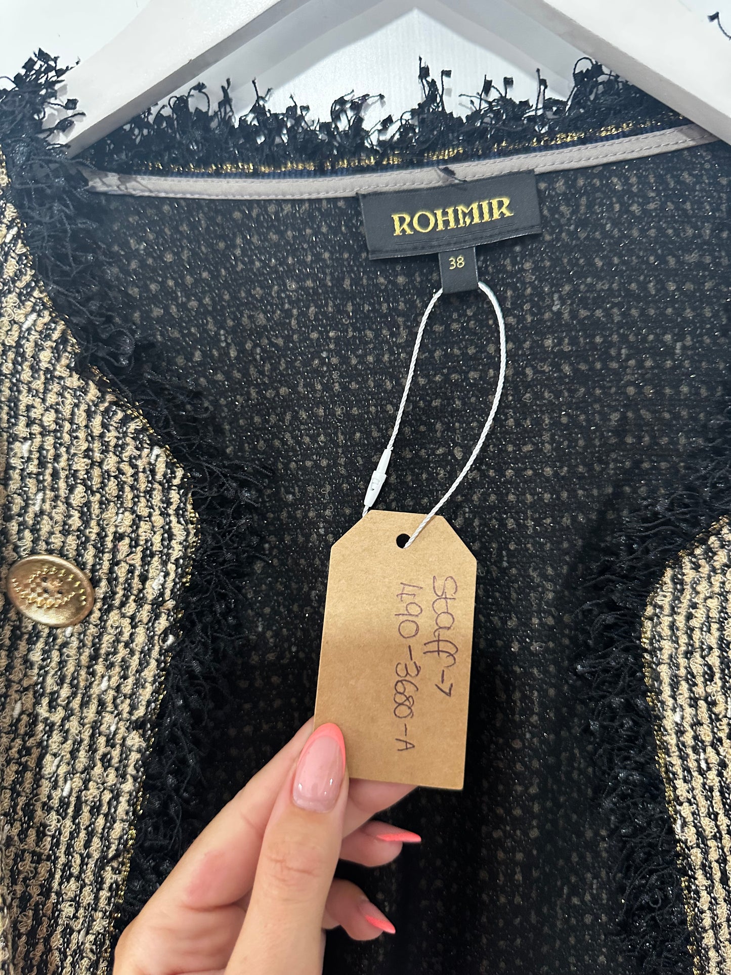 Tweed Style Rohmir Blazer Jacket, Size 10