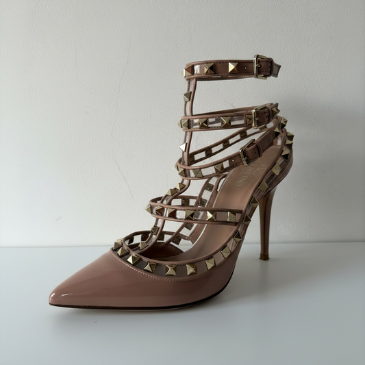 Preloved, Pink/Nude Valentino Garavani Rockstud Heels, Size 4.5 - 37.5