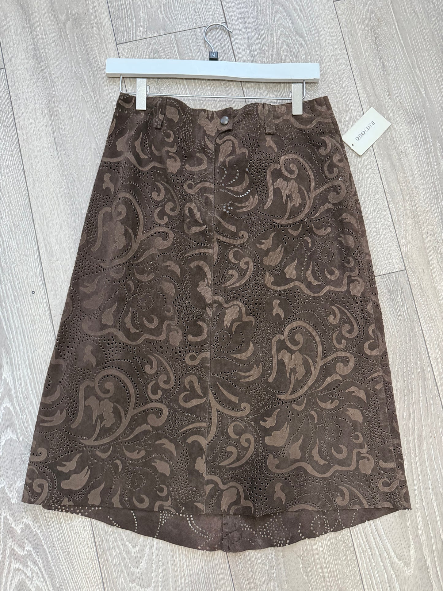Brown Georges Rech Leather Skirt, Brand New Size 12