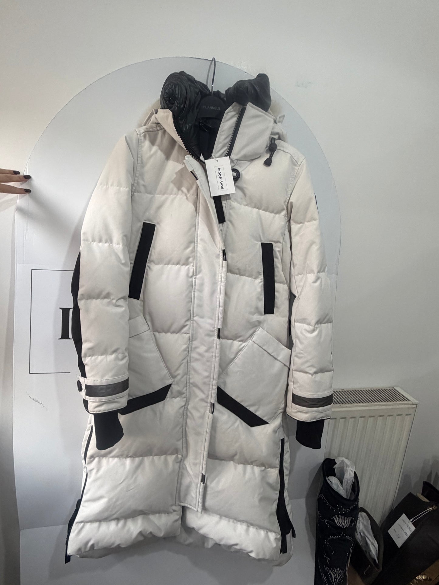 White Canada Goose Coat, Size S