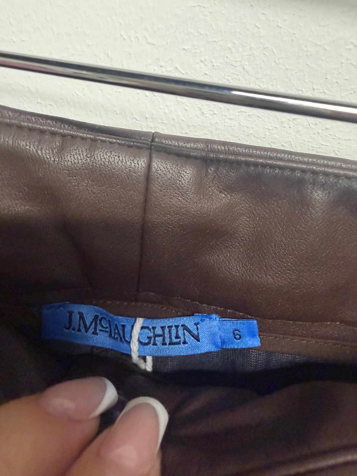 Preloved J.McLaughlin Pleather Leggings Size 10 Brown